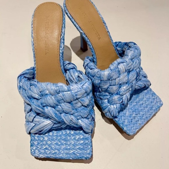 Bottega Veneta light blue slip on slides‎ RAFA woman mule size 37 - Picture 1 of 8